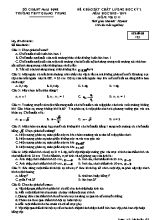 Đề thi khảo sát chất lượng học kỳ II môn Vật lý Lớp 11 - Mã đề 123 - Năm học 2018-2019 - Trường THPT Quang Trung